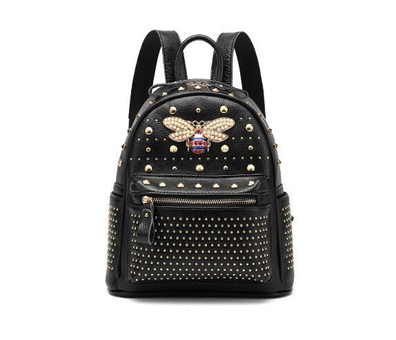 Casual Bee Ladies Leather Rivet Backpack