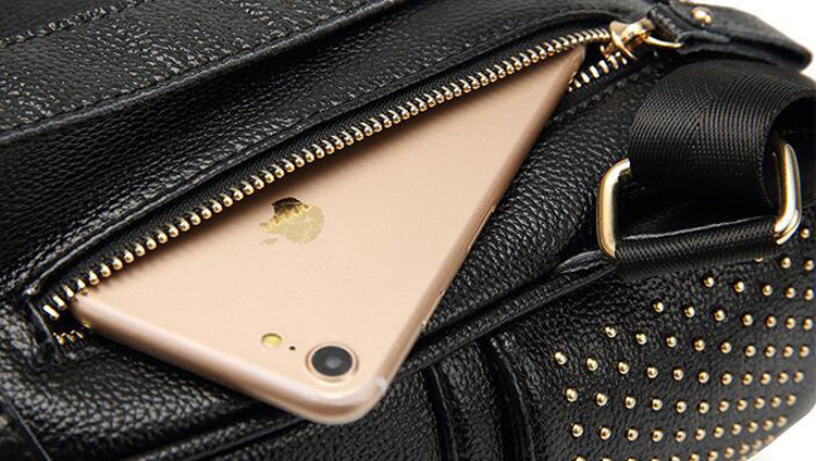 Casual Bee Ladies Leather Rivet Backpack
