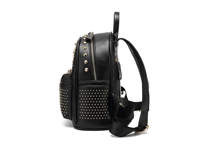 Casual Bee Ladies Leather Rivet Backpack
