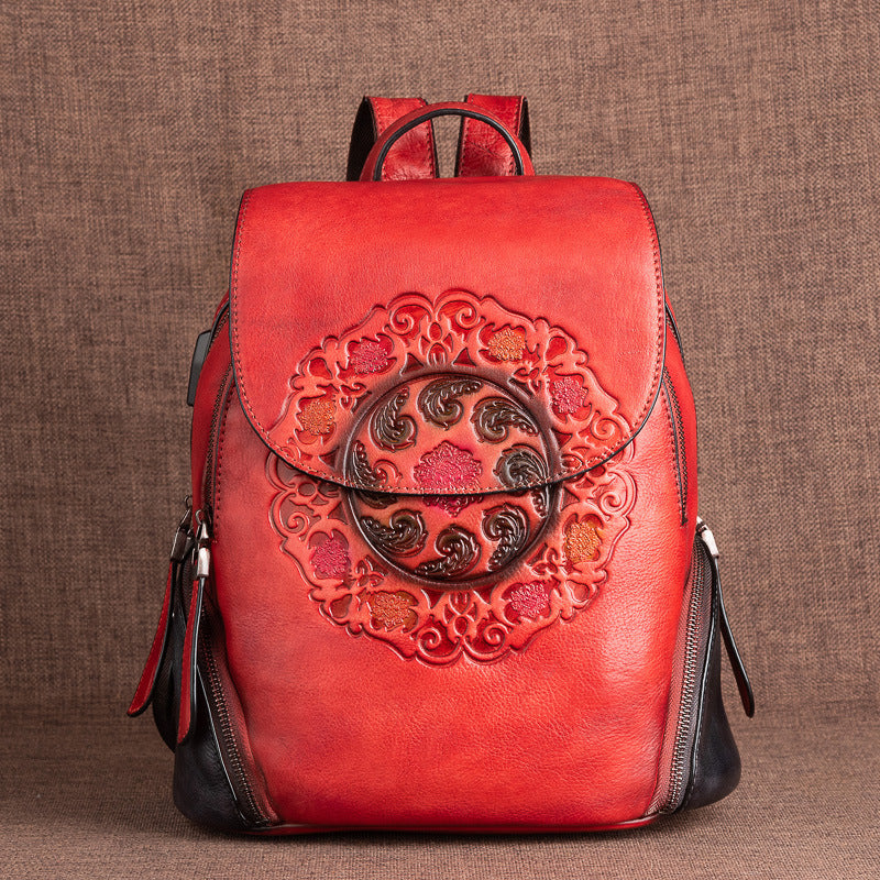 New Women's Leather Backpack with Cow Leather