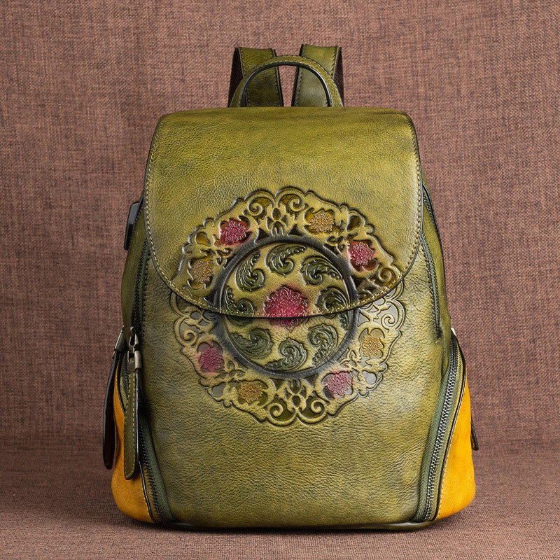 New Women's Leather Backpack with Cow Leather