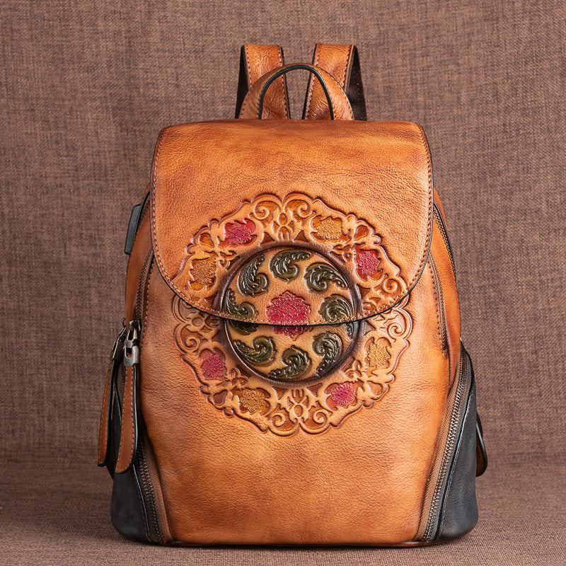 New Women's Leather Backpack with Cow Leather
