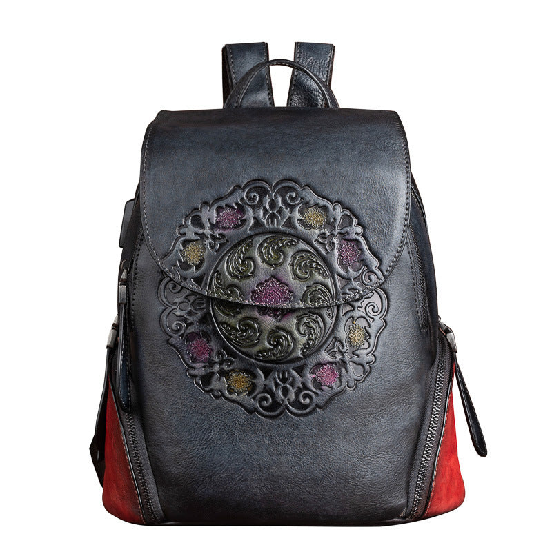 New Women's Leather Backpack with Cow Leather