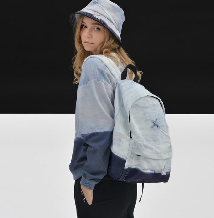 Embroidered print backpack