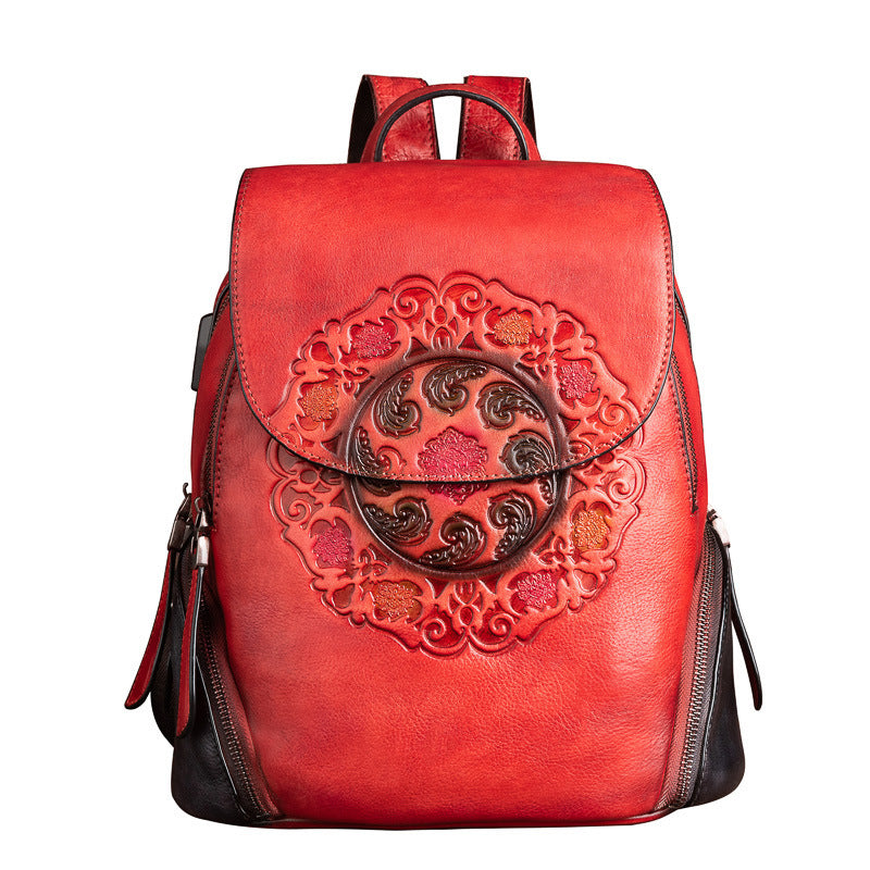 New Women's Leather Backpack with Cow Leather