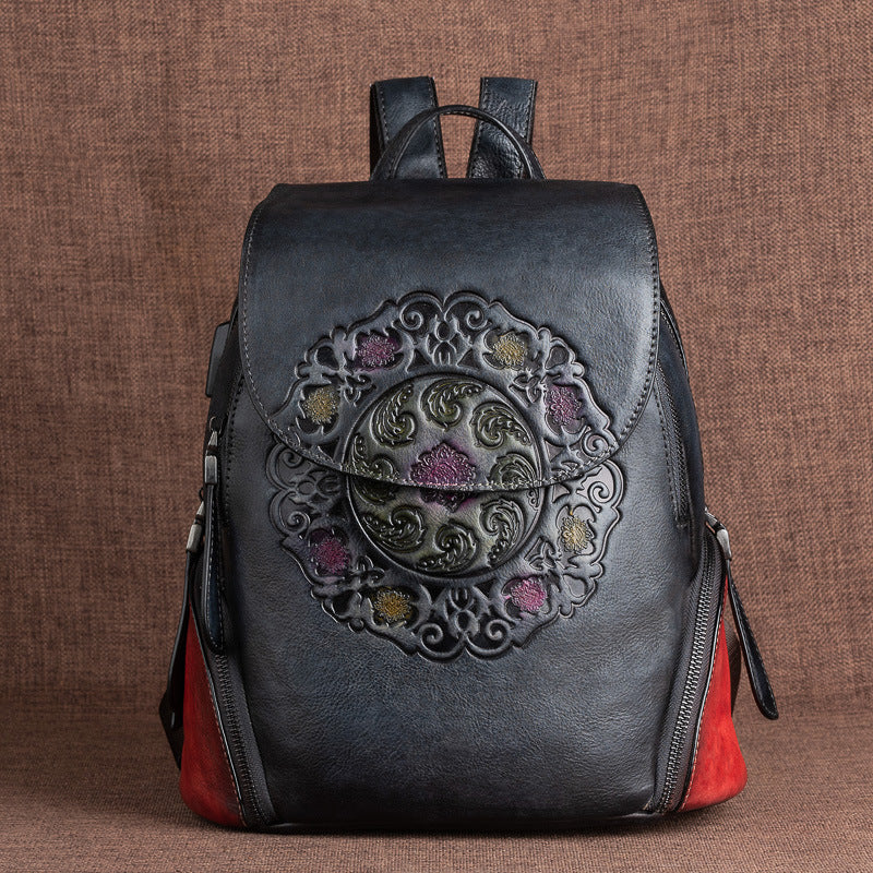 New Women's Leather Backpack with Cow Leather