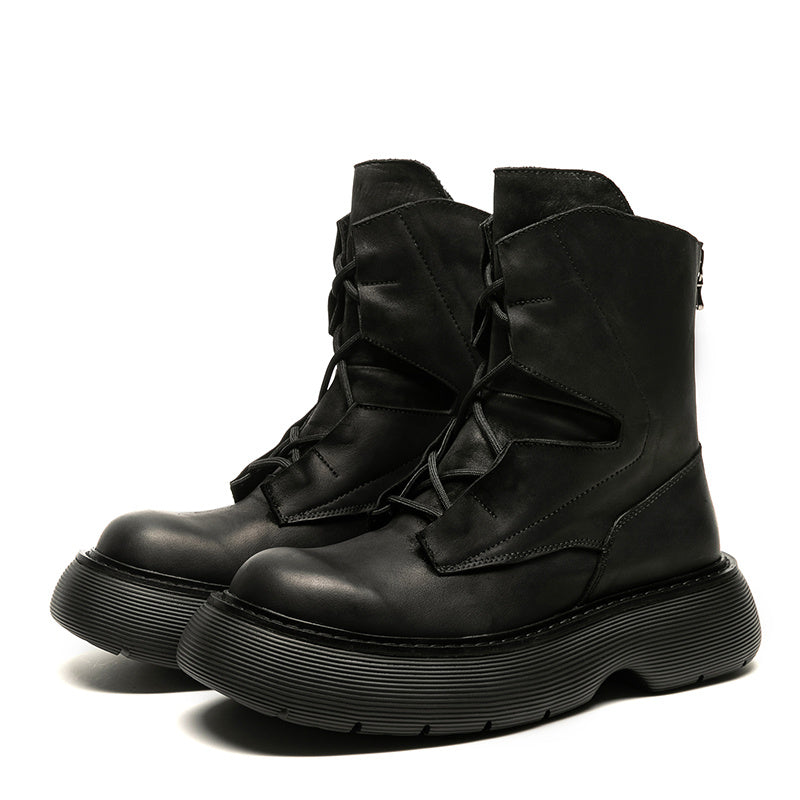 Mens Fashion Casual Thick Bottom Increase Casual Short Boots