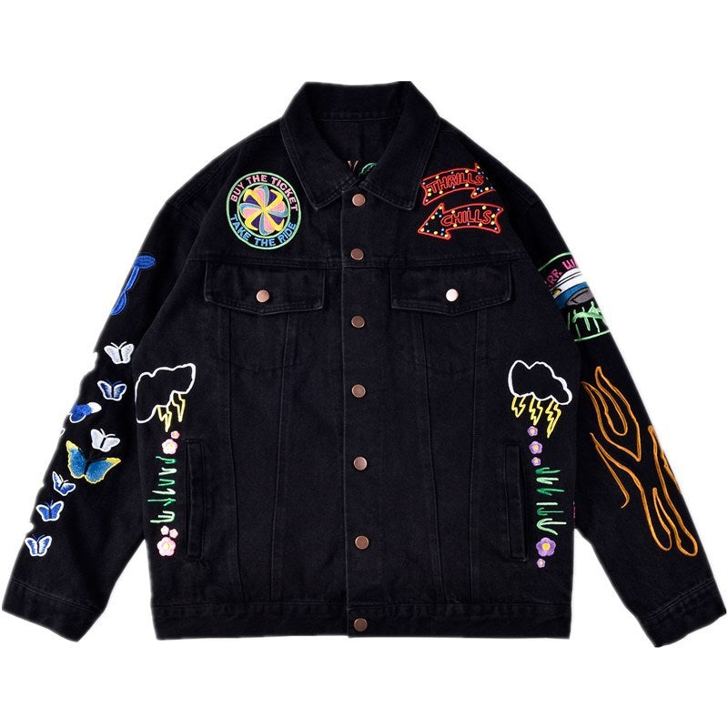 Embroidered denim jacket