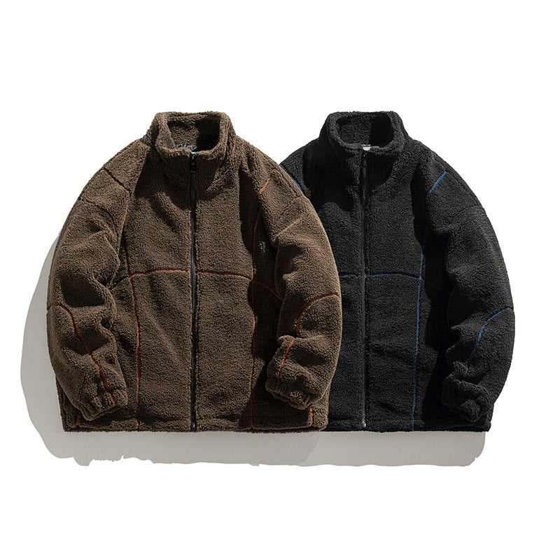 Vintage Lamb Wool Men's And Women's Coats Loose Thick