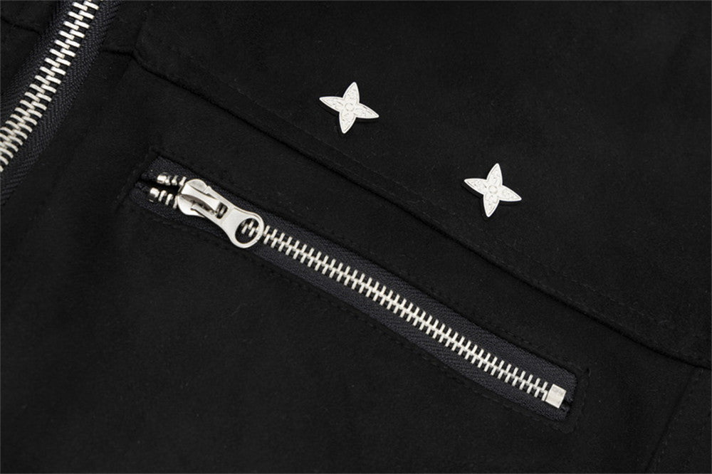 Rivet Zipper Pocket Jacket For Men